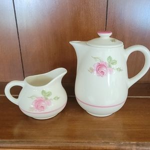 VINTAGE Edwin knowles small Tea Pot and Creamer Pitcher